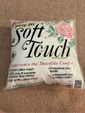 NWT Soft Touch White Pillow | 14” x 14” | Arts & Crafts